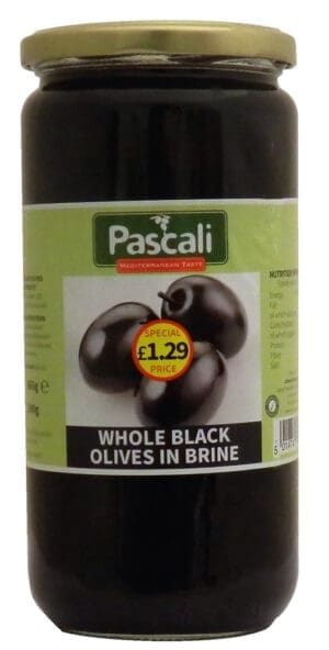 Pascali Whole Black Olives 6x665g