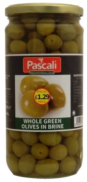 Pascali Whole Green Olives 6x665g