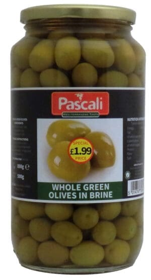 Pascali Whole Green Olives 6x890g