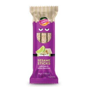Jannis Sesame Sticks with Lime & White Chocolate 6x48g