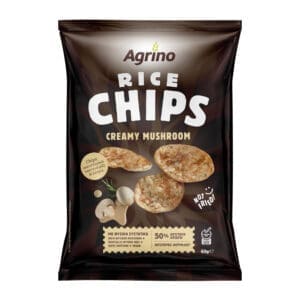 Agrino Creamy Mushroom Flavoured Rice Chips 12x60g