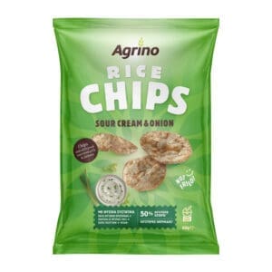Agrino Sour Cream & Onion Flavoured Rice Chips 12x60g