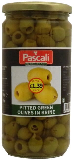 Pascali Pitted Green Olives 6x665g