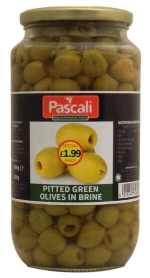 Pascali Pitted Green Olives 6x890g