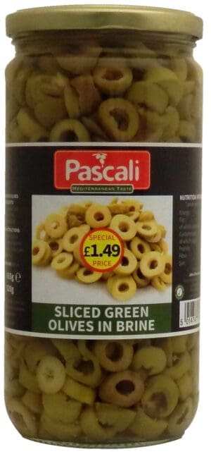 Pascali Sliced Green Olives 6x665g