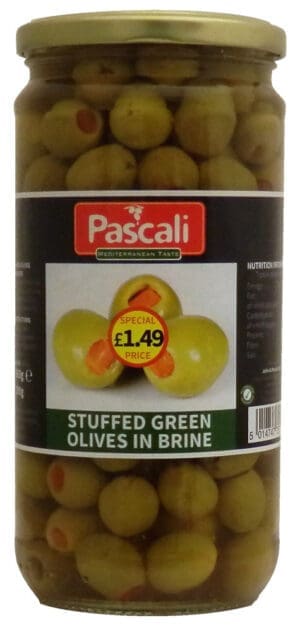 Pascali Stuffed Green Olives 6x665g