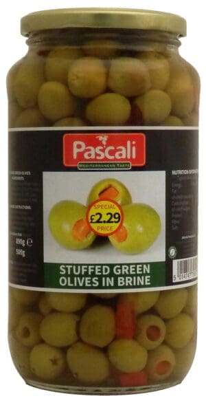 Pascali Stuffed Green Olives 6x890g