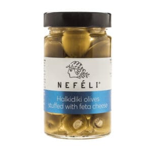 Nefeli Green Halkidiki Olives Stuffed with Feta Cheese 6x300ml