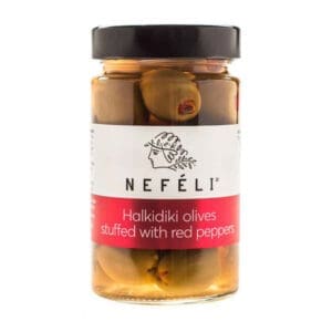 Nefeli Green Halkidiki Olives Stuffed with Red Peppers 6x300ml