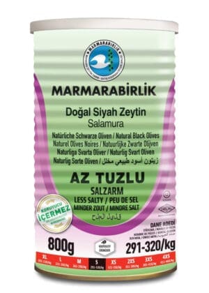 Marmarabirlik Less Salty Black Olives in Brine S 6x800g