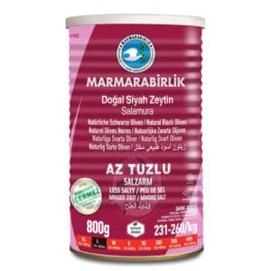 Marmarabirlik Less Salty Black Olives in Brine L 6x800g