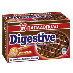 Papadopoulos Milk Chocolate Coated Digestive Biscuits 12x140g