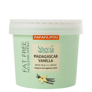 Papaphilippou Fat Free Vanilla Ice Cream (No Added Sugar) 12x150ml