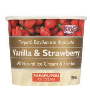 Papaphilippou Vanilla & Strawberry Ice Cream 24x150ml