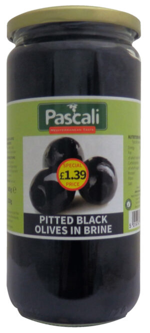 Pascali Pitted Black Olives 6x665g