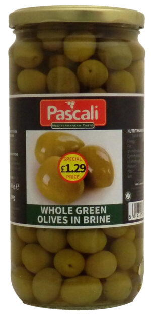 Pascali Whole Green Olives 6x665g