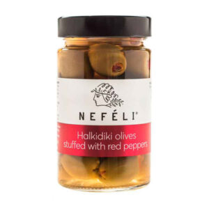 Nefeli Green Halkidiki Olives Stuffed with Red Peppers 6x300ml