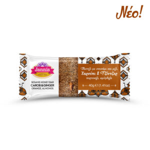 Jannis Sesame Honey Bar with Carob Ginger Orange & Almonds 18x40g