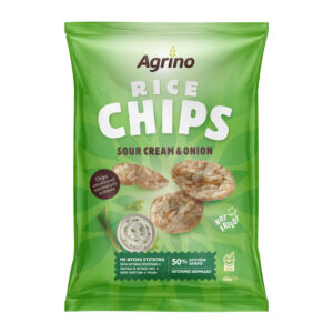 Agrino Sour Cream & Onion Flavoured Rice Chips 12x60g